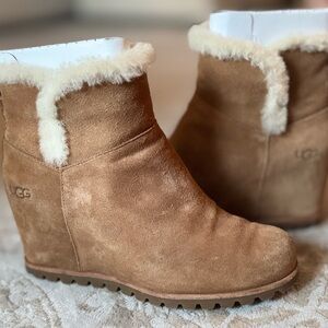 UGG Women's Brown Suede Wedge Boots